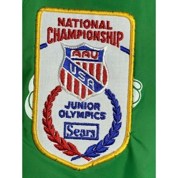 Vtg AAU Junior Olympics Windbreaker Jacket L Green - Picture 7 of 10
